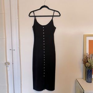 H&M Ribbed Midi Tank Dress Black Small